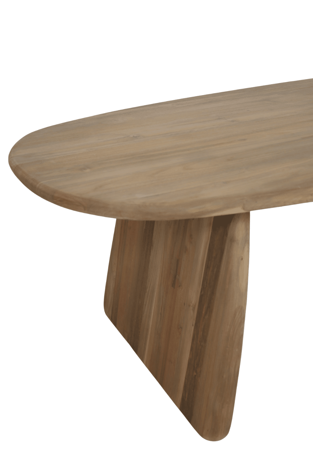 Teak houten boten vorm eettafel massief 260x120x79 cm