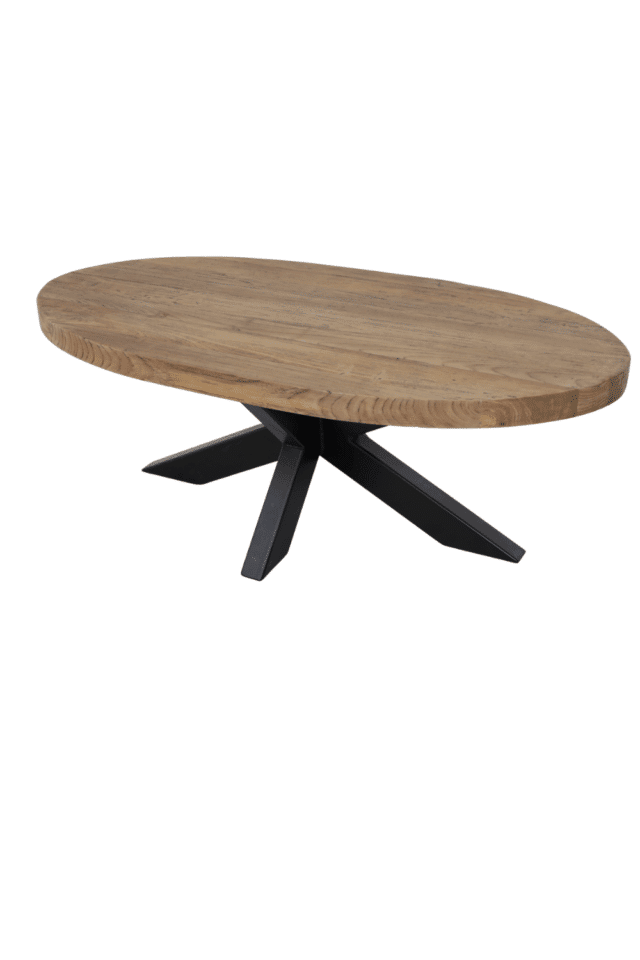 Teak houten ovale salontafel 120x60 cm