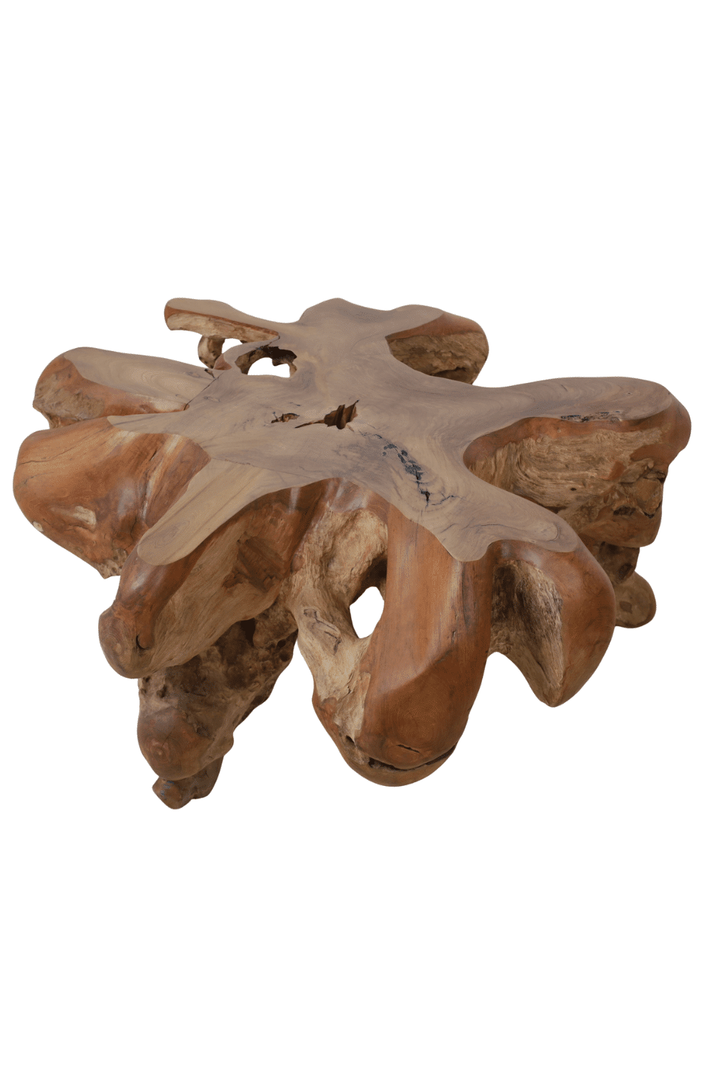 Teak houten wortel salontafel 100 cm
