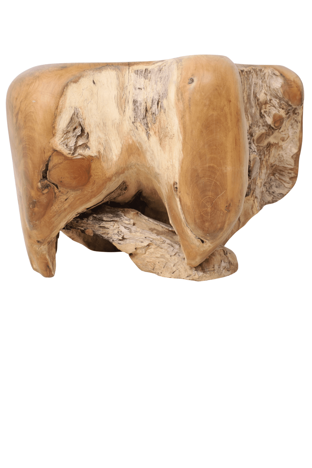 Wortel teak salontafel 60x60x40 cm