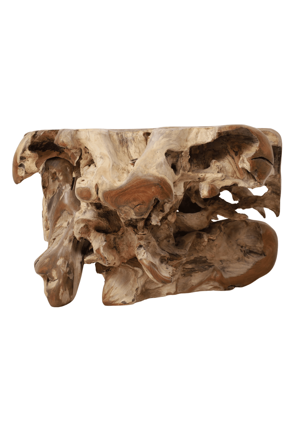 Wortel teak salontafel 80x80x45 cm