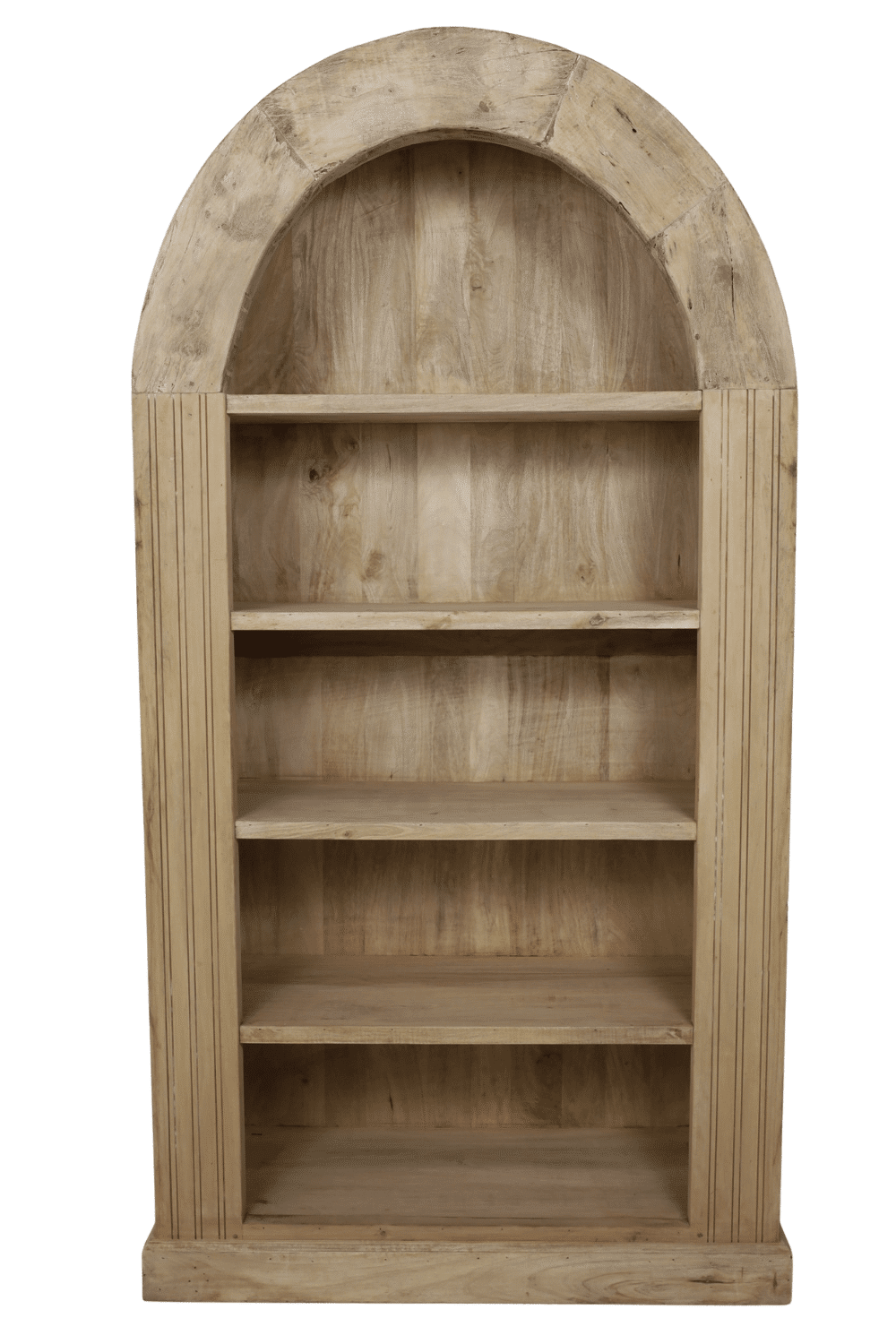 boekenkast ronde boog beige licht hout