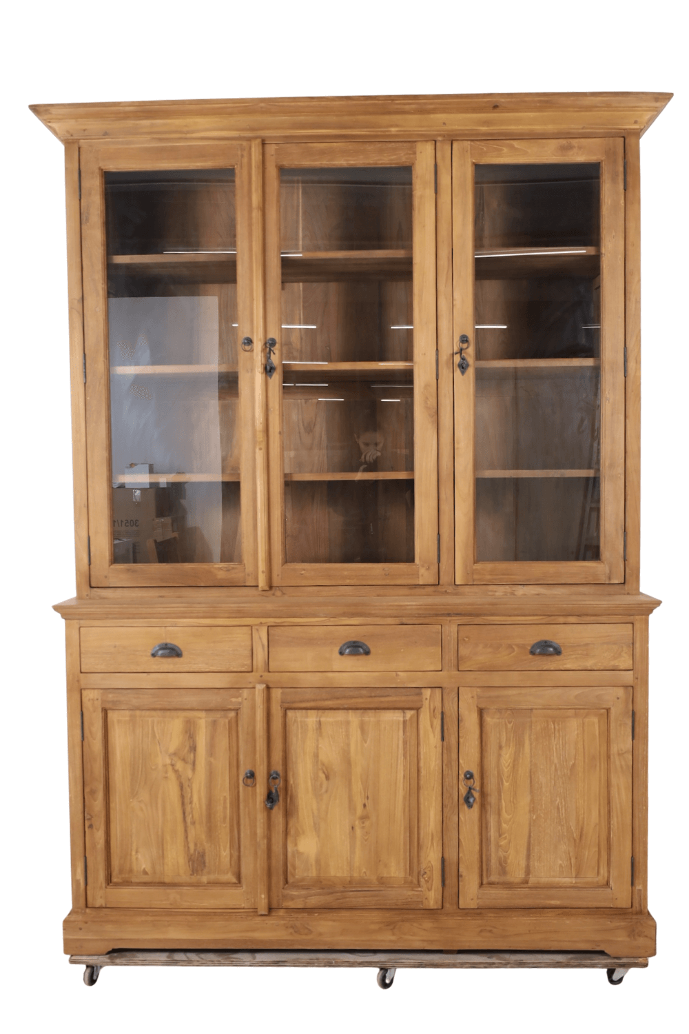 Teak houten vitrinekast 150/160 cm