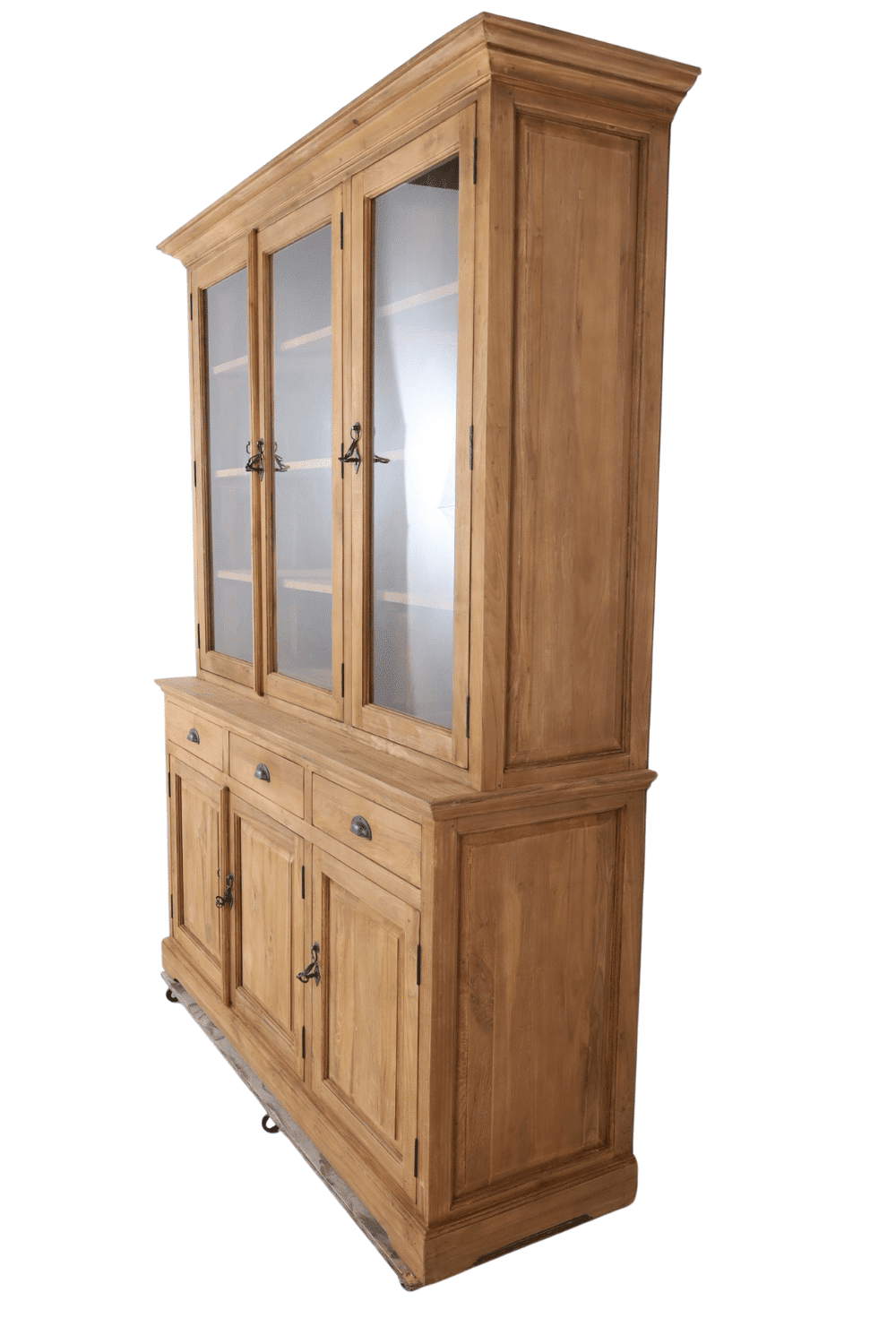 Teak houten vitrinekast 150/160 cm