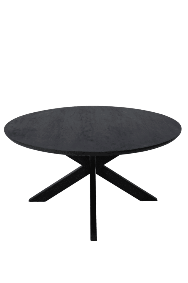 zwarte mango eettafel rond 150 cm