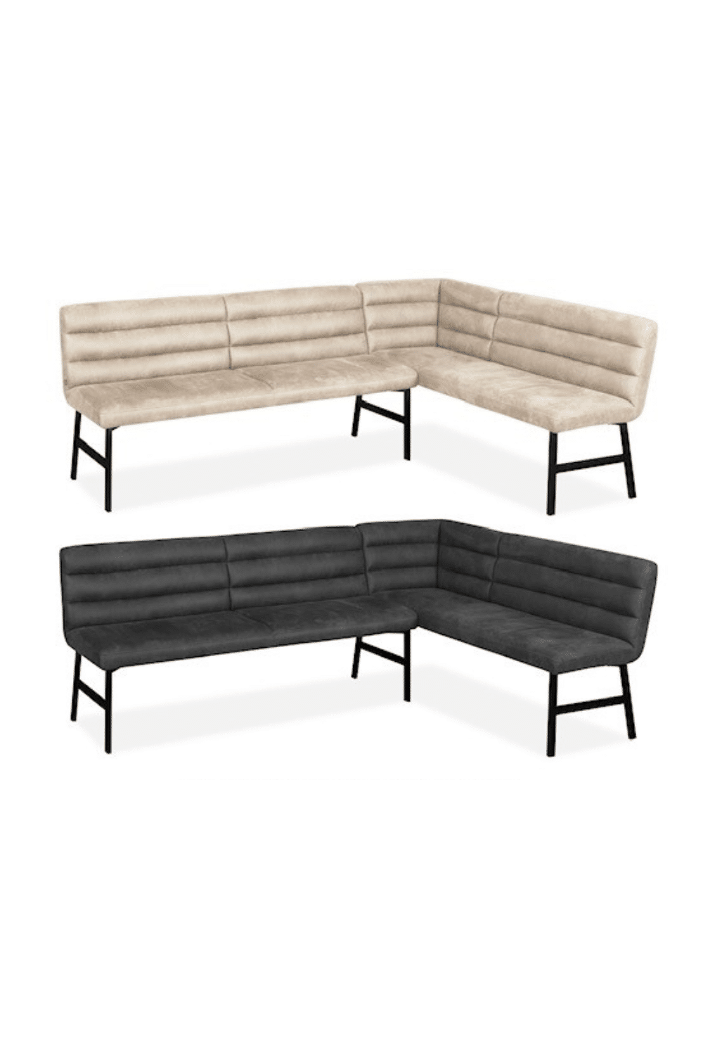 Hoek eetkamerbank wit, grijs, antraciet