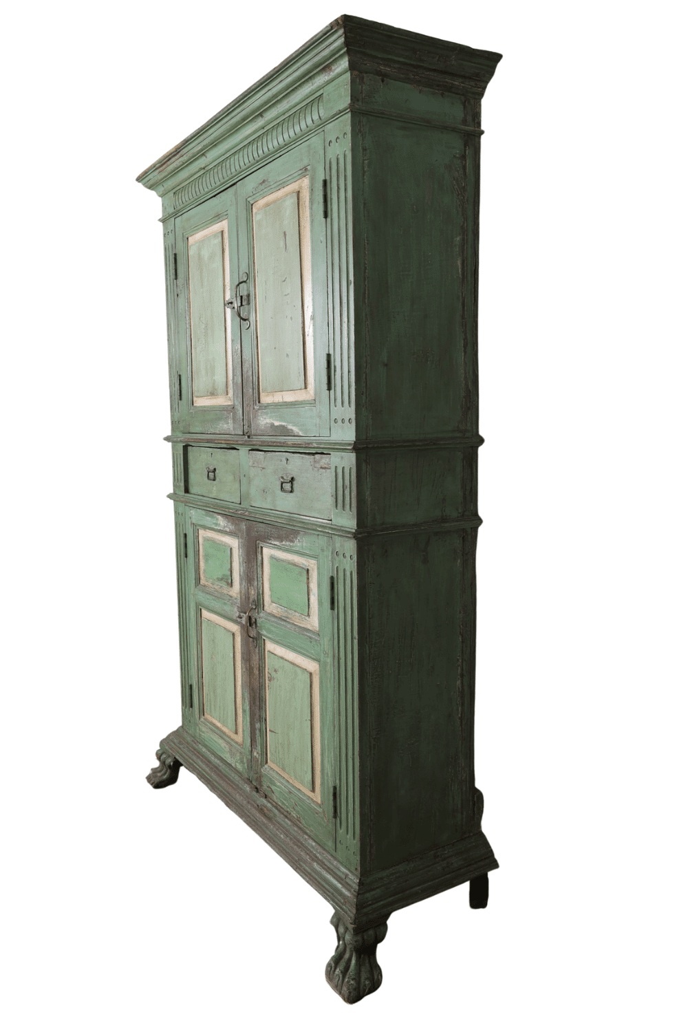 Groene gekleurde antieke kast uit india 113x42x198 cm