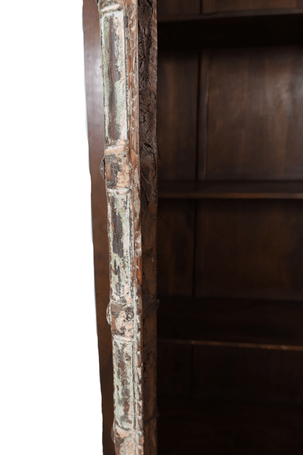 Oude groene gekleurde opbergkast uit india 118x46x205 cm Oude groene gekleurde opbergkast uit india 118x46x205 cm