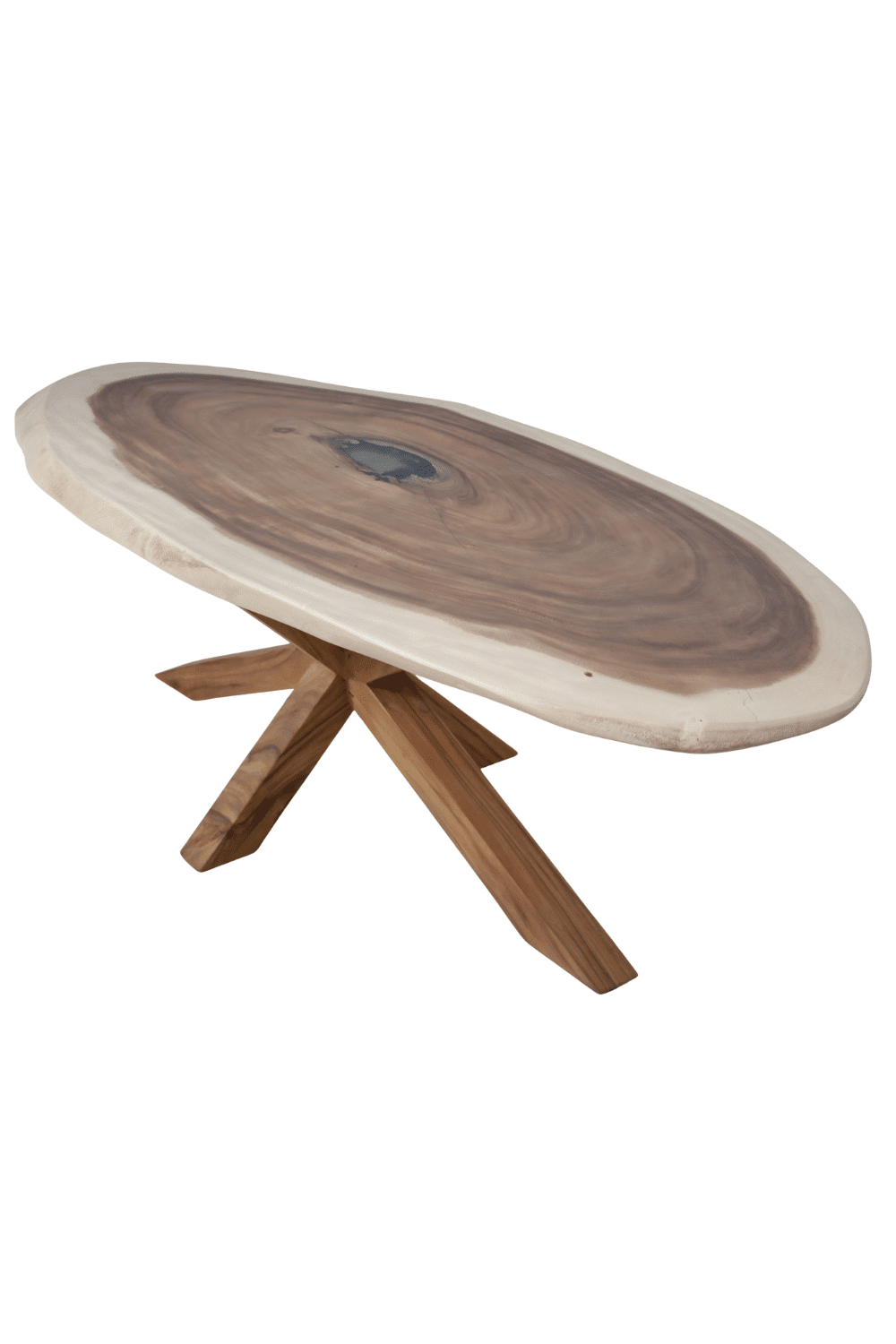 Suar boomstam houten ovale organische tafel 276x98x78 cm Suar boomstam houten ovale organische tafel 276x98x78 cm