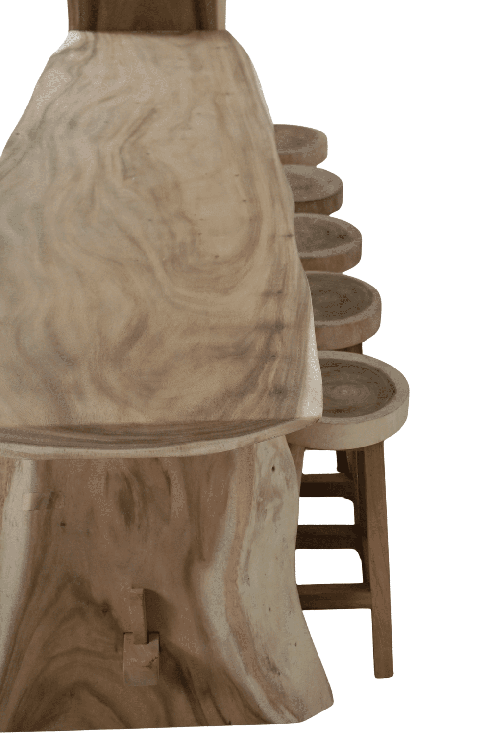 Suar houten bar bartafel voor 10 personen met krukken voor binnen en buiten 300x95x210 cm