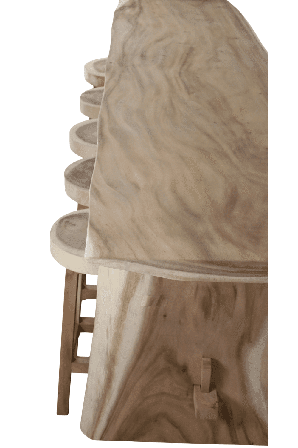 Suar houten bar bartafel voor 10 personen met krukken voor binnen en buiten 300x95x210 cm