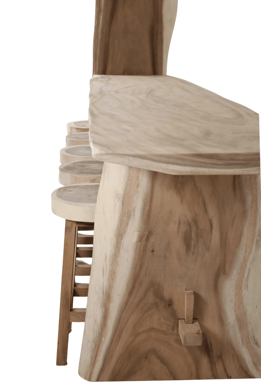 Suar houten bar bartafel voor 10 personen met krukken voor binnen en buiten 300x95x210 cm