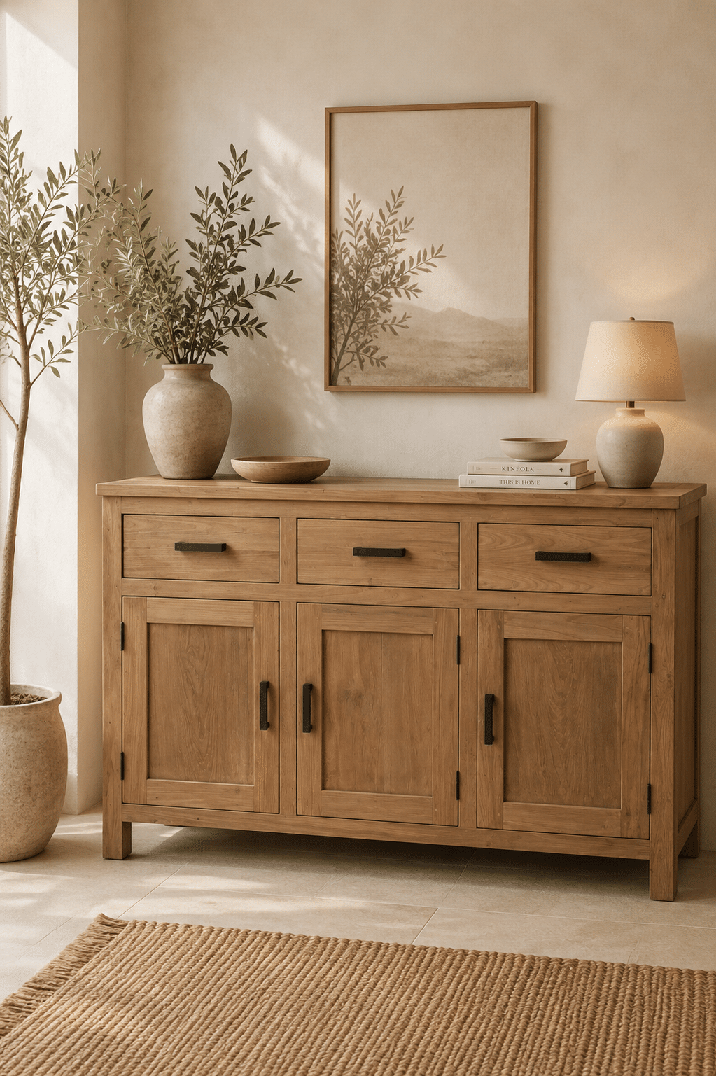 Teak houten dressoir sd 130 cm