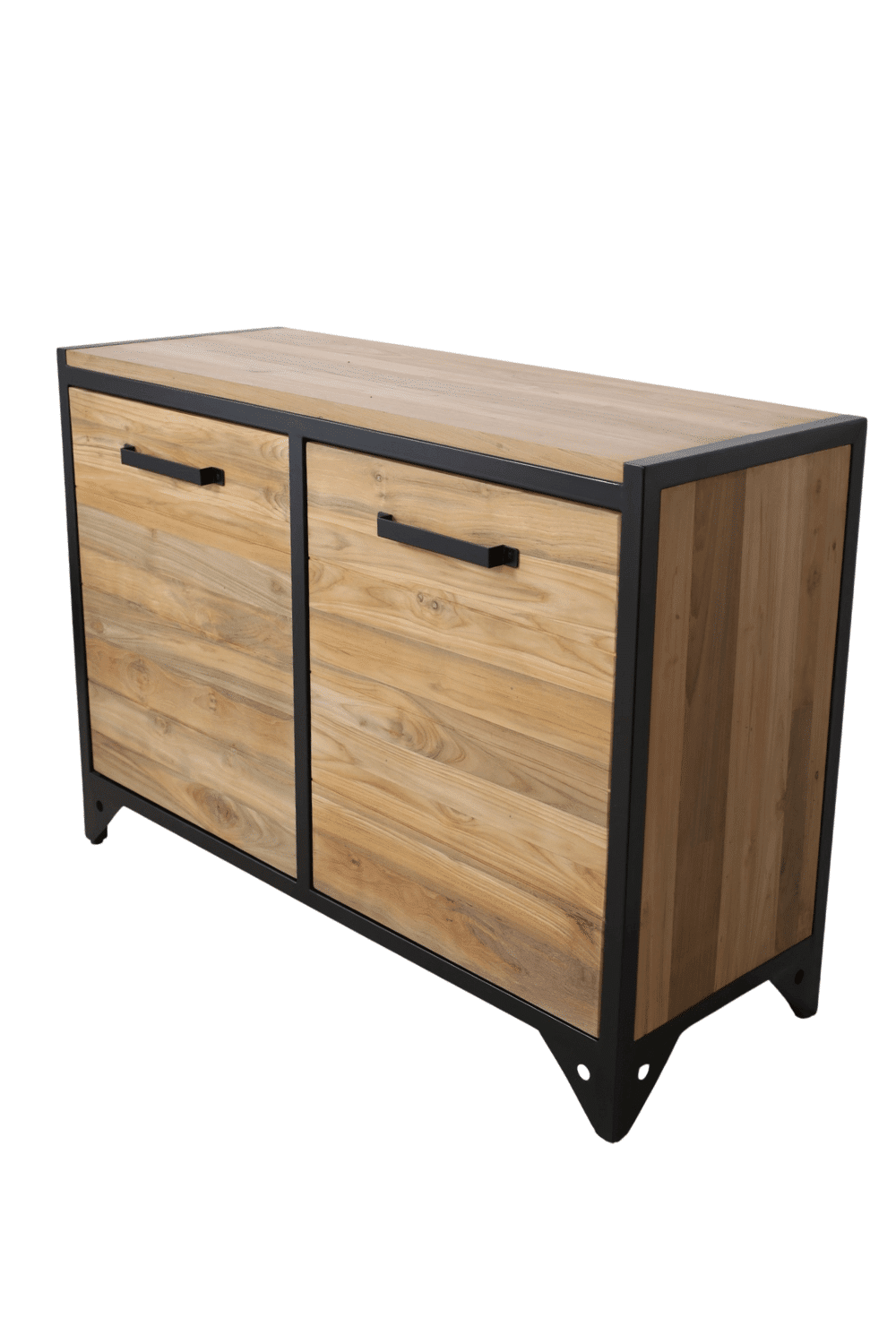 Teakhouten dressoir of badkamer meubel met 2 deuren, lijkt 8 lade 120x45x85 cm