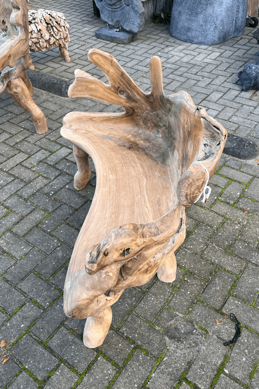 Teakhouten tuinbank wortelteak bank 120x45x80 cm