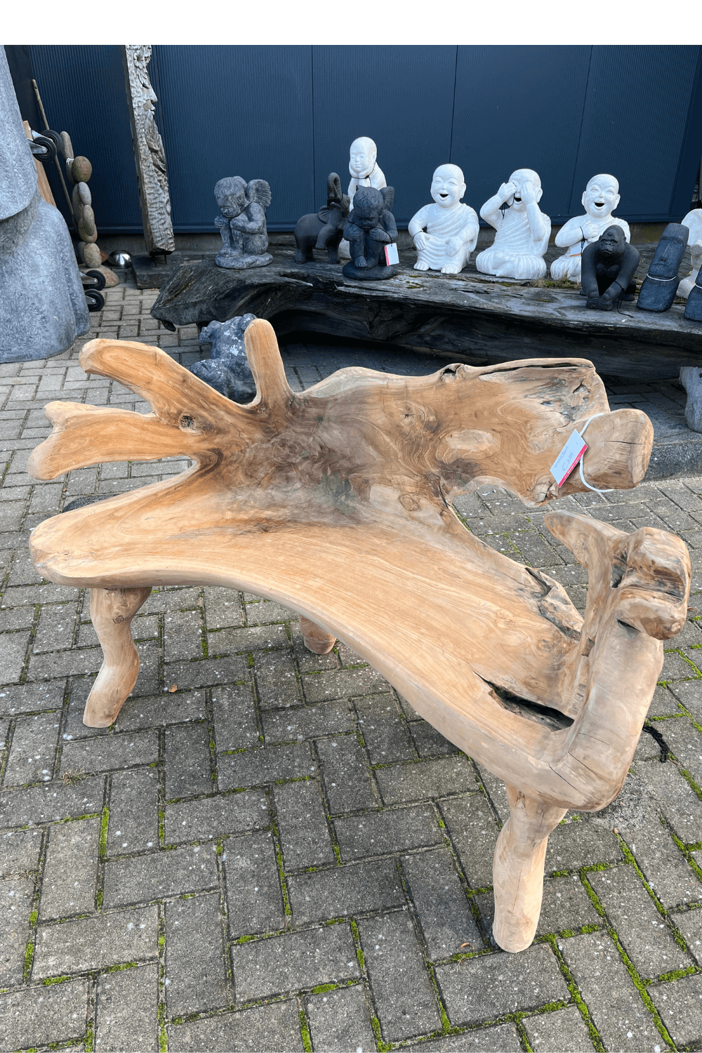 Teakhouten tuinbank wortelteak bank 120x45x80 cm