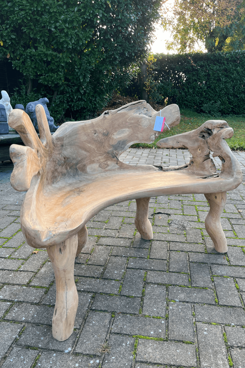 Teakhouten tuinbank wortelteak bank 120x45x80 cm