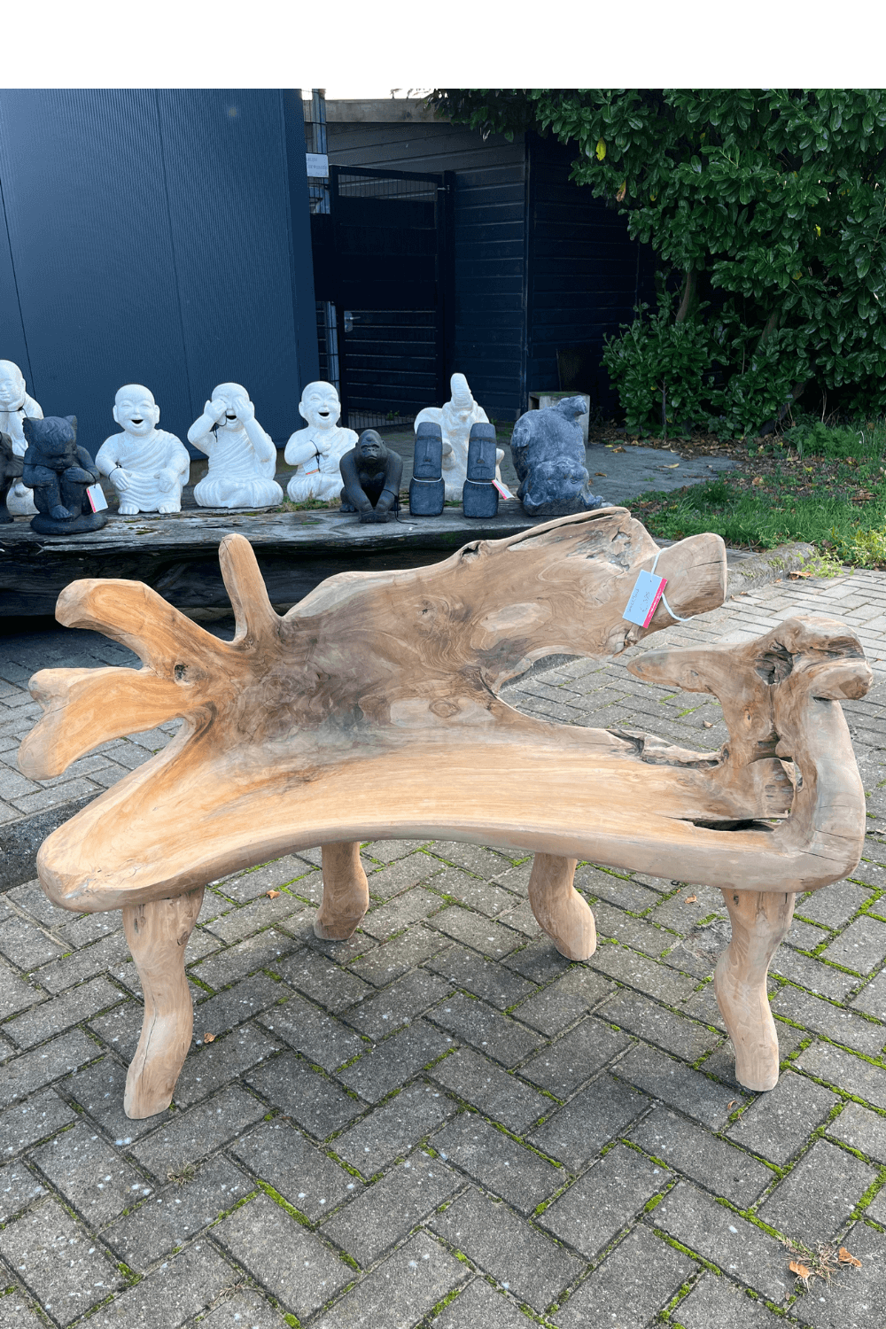 Teakhouten tuinbank wortelteak bank 120x45x80 cm