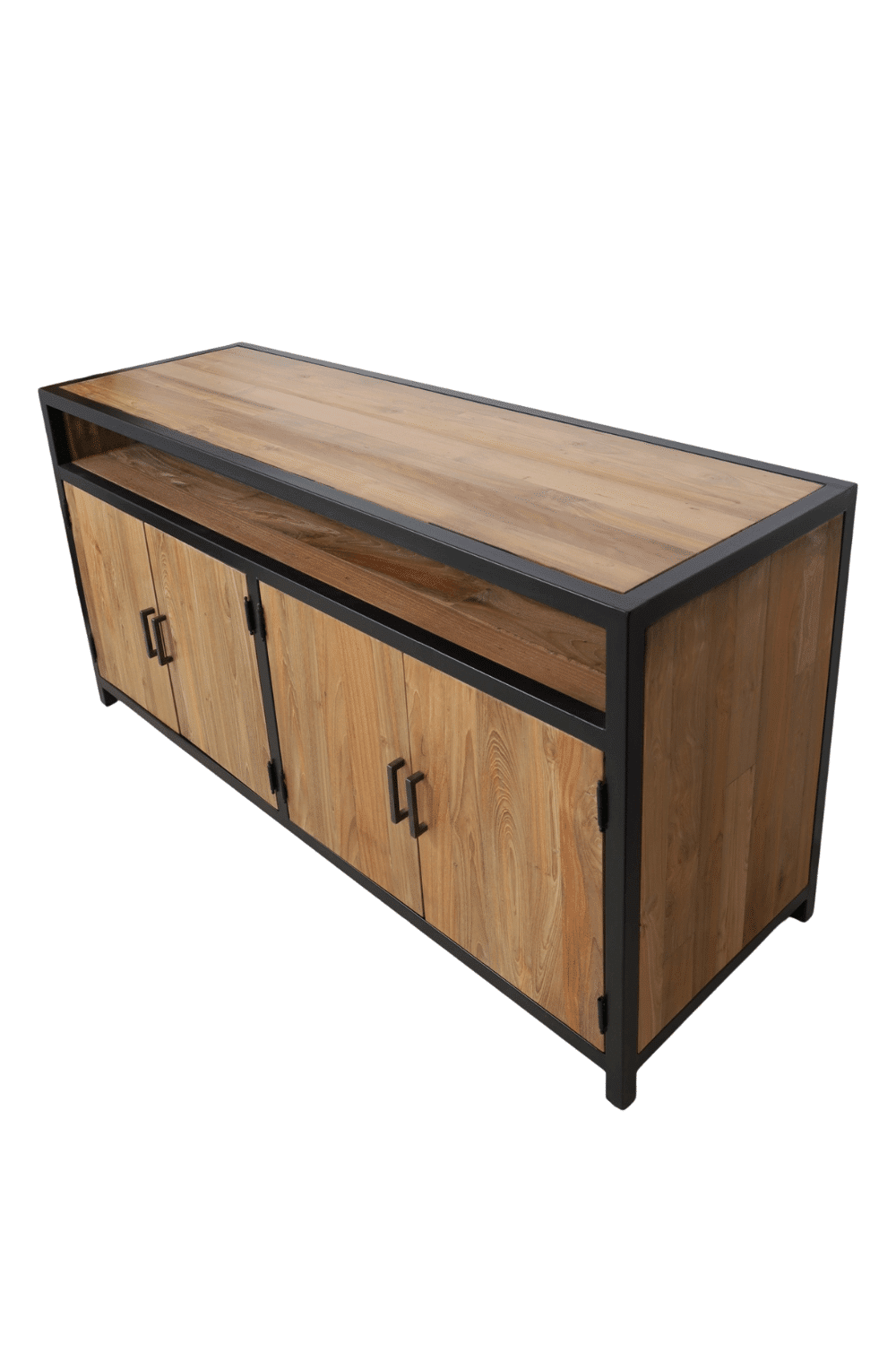 Teakhouten tv meubel met metaal 150x50x75 cm Teakhouten tv meubel met metaal 150x50x75 cm