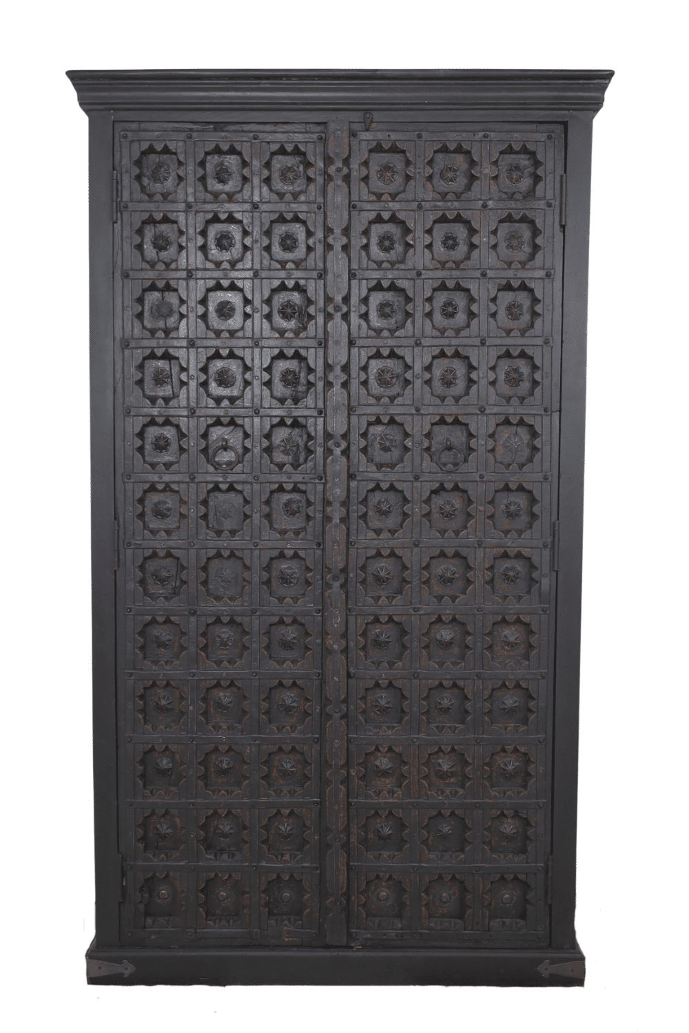 Zwarte Opbergkast Uit India Met Originele Oude Deuren