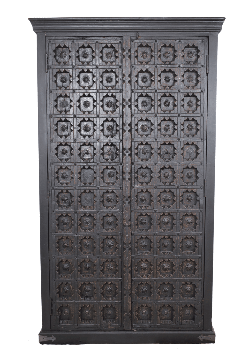 Zwarte Opbergkast Uit India Met Originele Oude Deuren