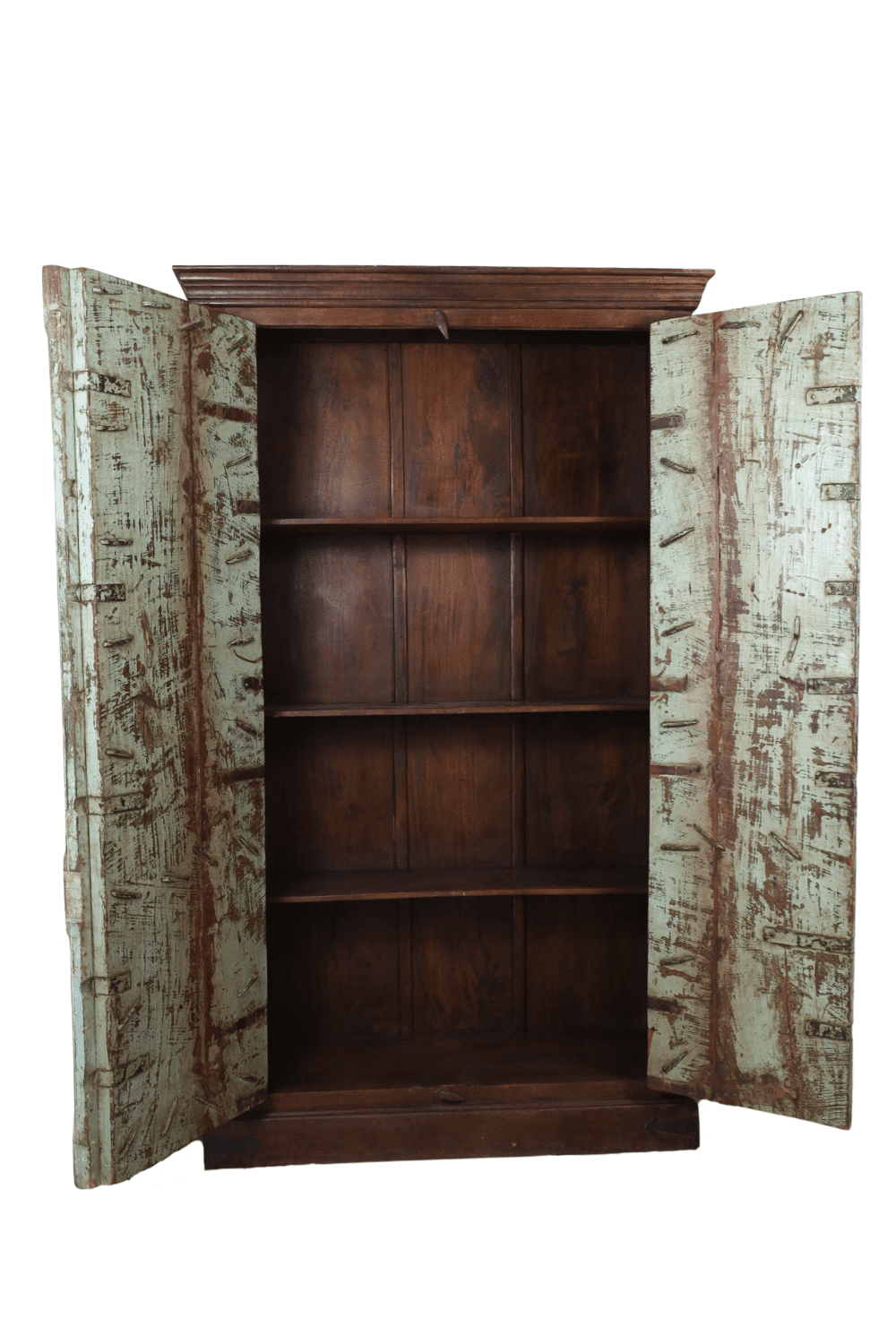 indiase opbergkast met oude deuren gekleurd