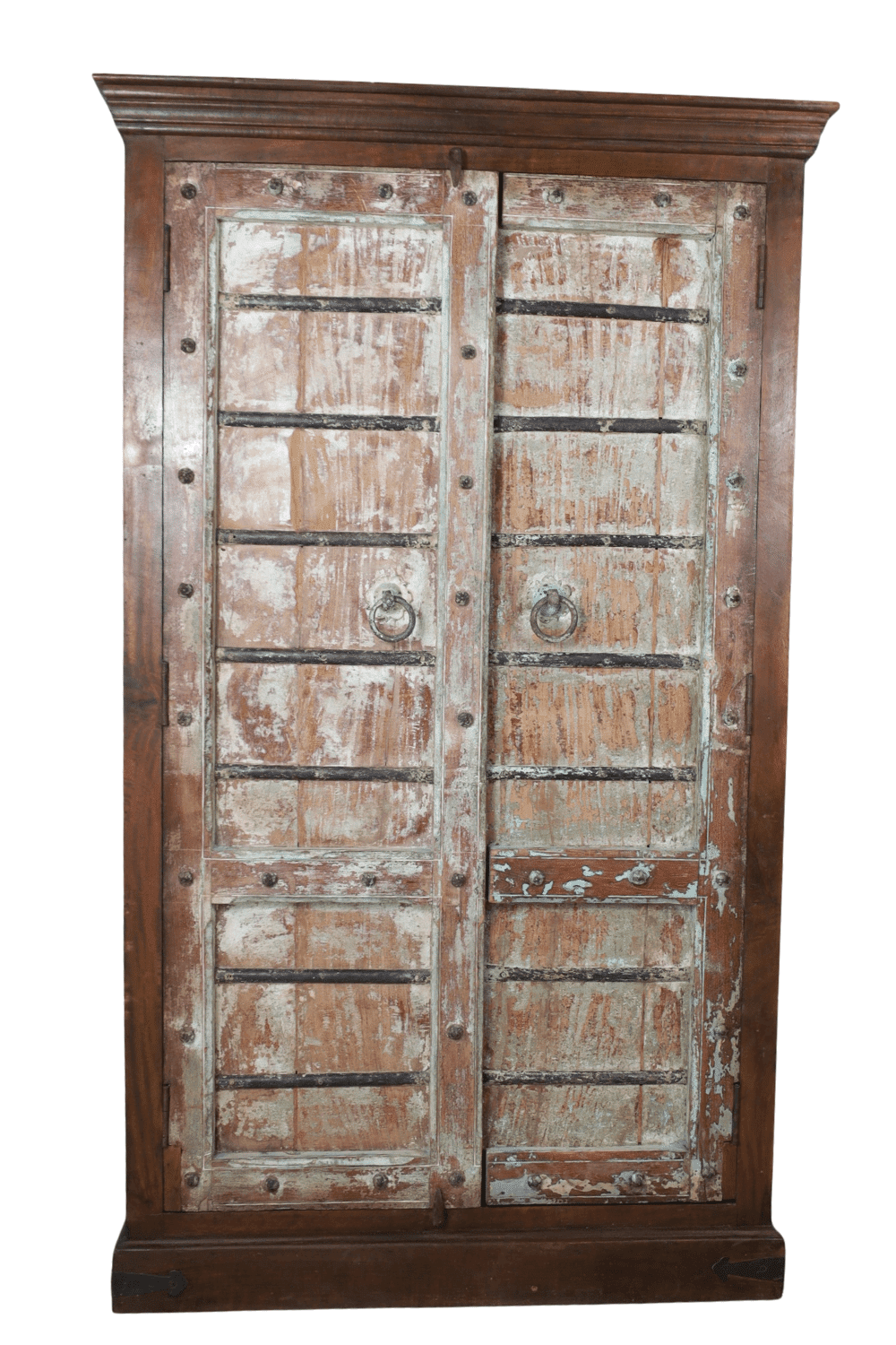 indiase opbergkast met oude deuren gekleurd