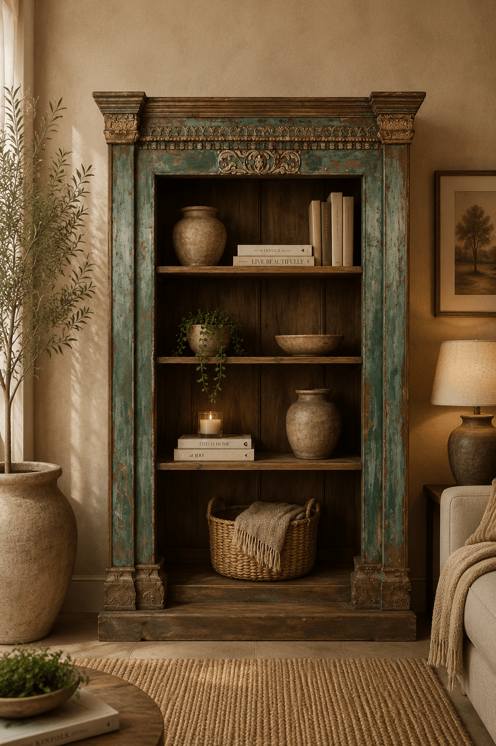 oude-indiase-open-boekenkast-of-rek-winkelkast-153x50x205-cm