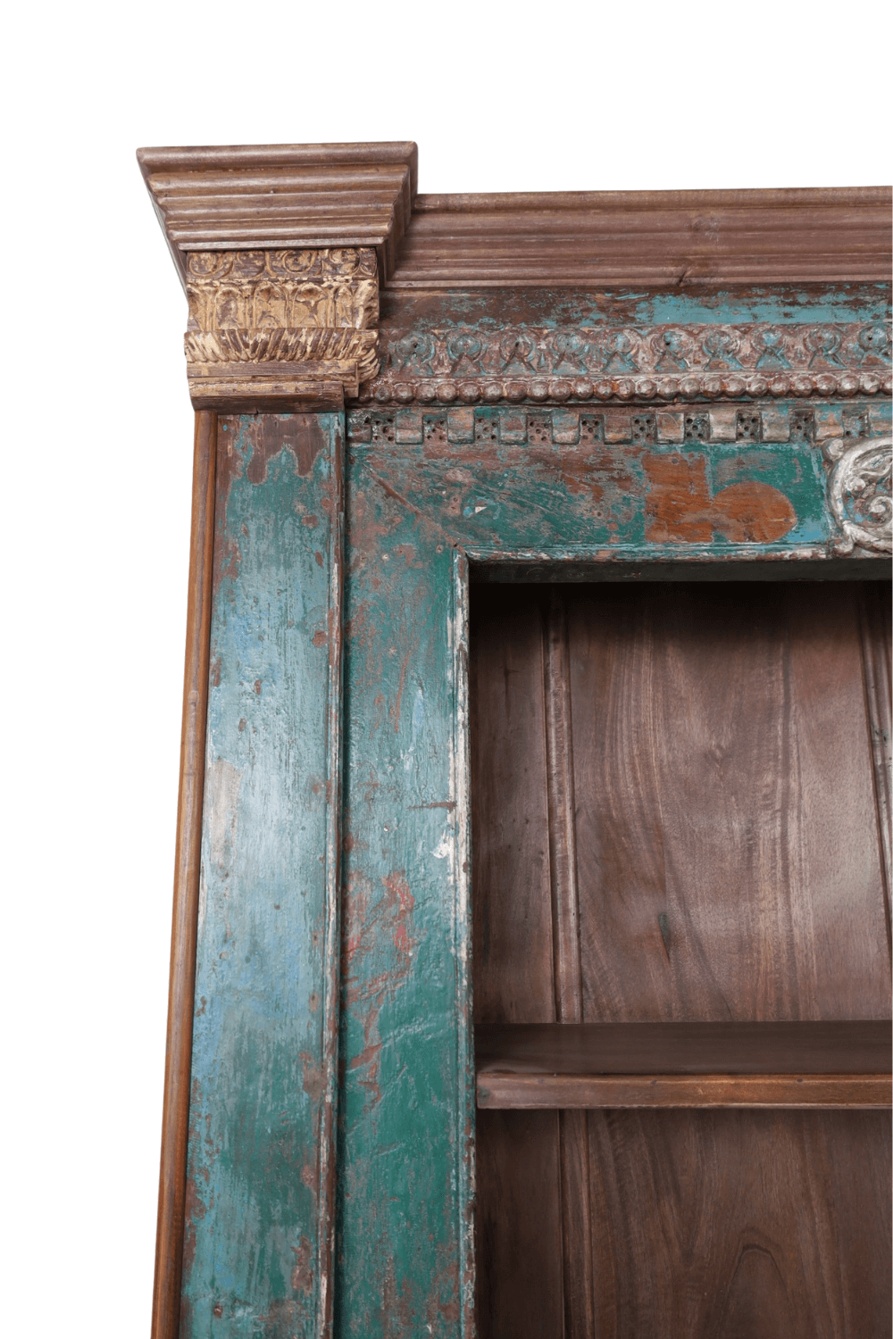 Oude Indiase Open Boekenkast Winkelkast