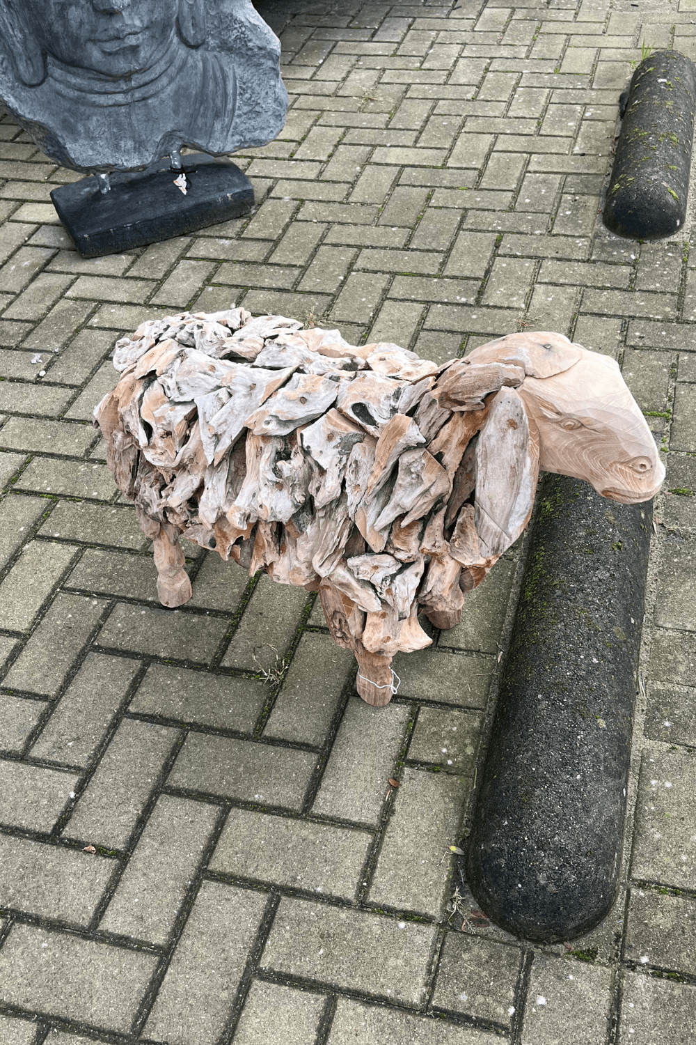teak houten Schaap voor buiten 80x35x65 cm