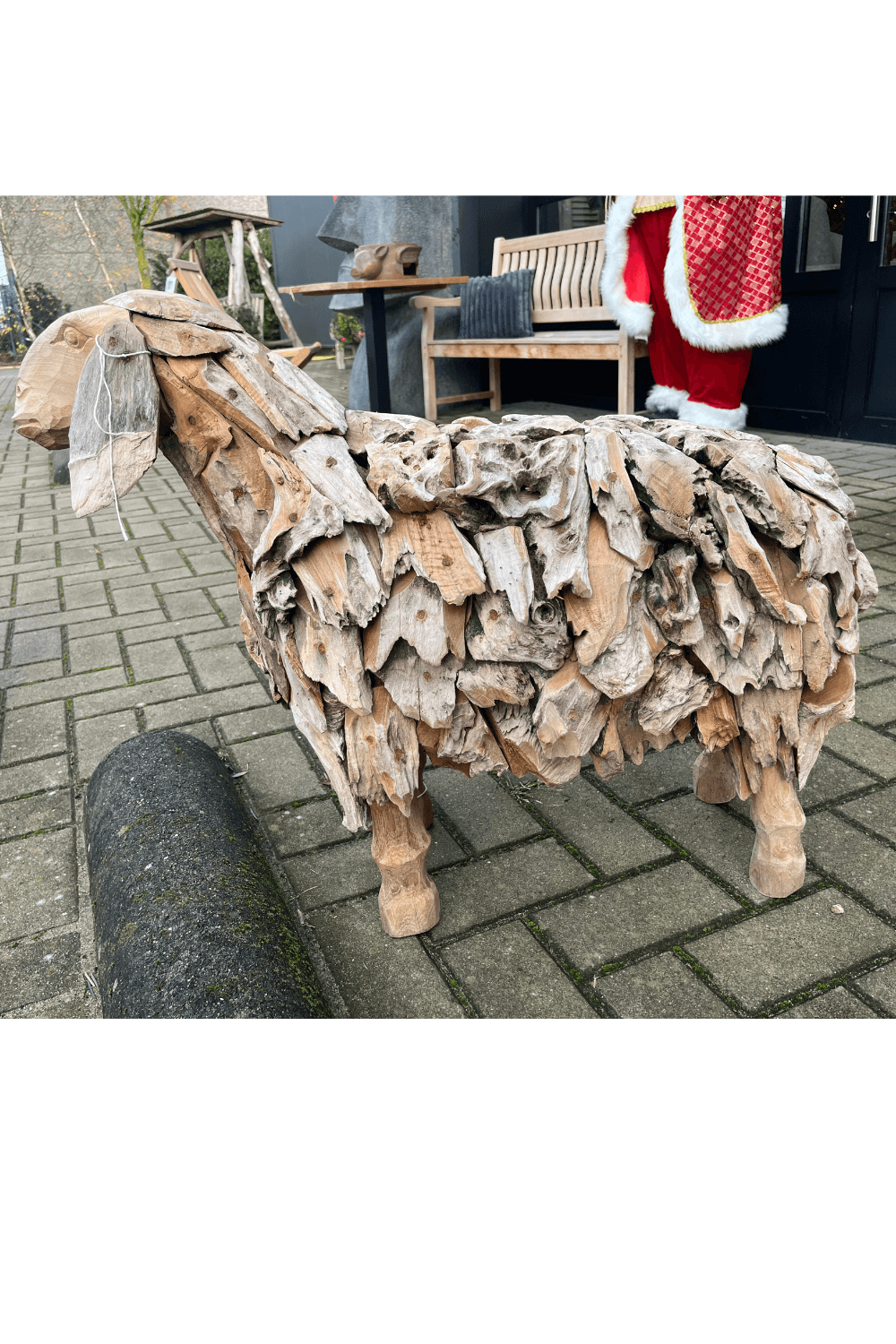 teak houten Schaap voor buiten 80x35x65 cm