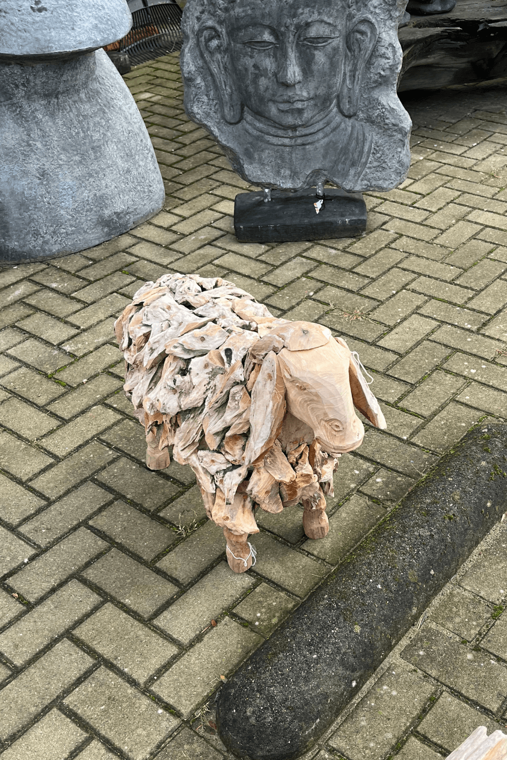 teak houten Schaap voor buiten 80x35x65 cm