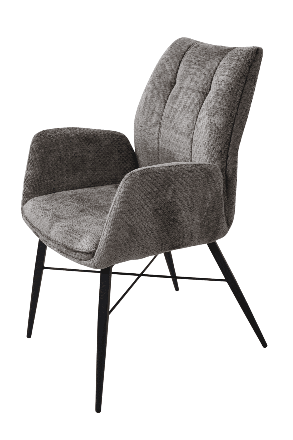 Eetkamerstoel jef taupe met armleunig rechthoekig stoeltje