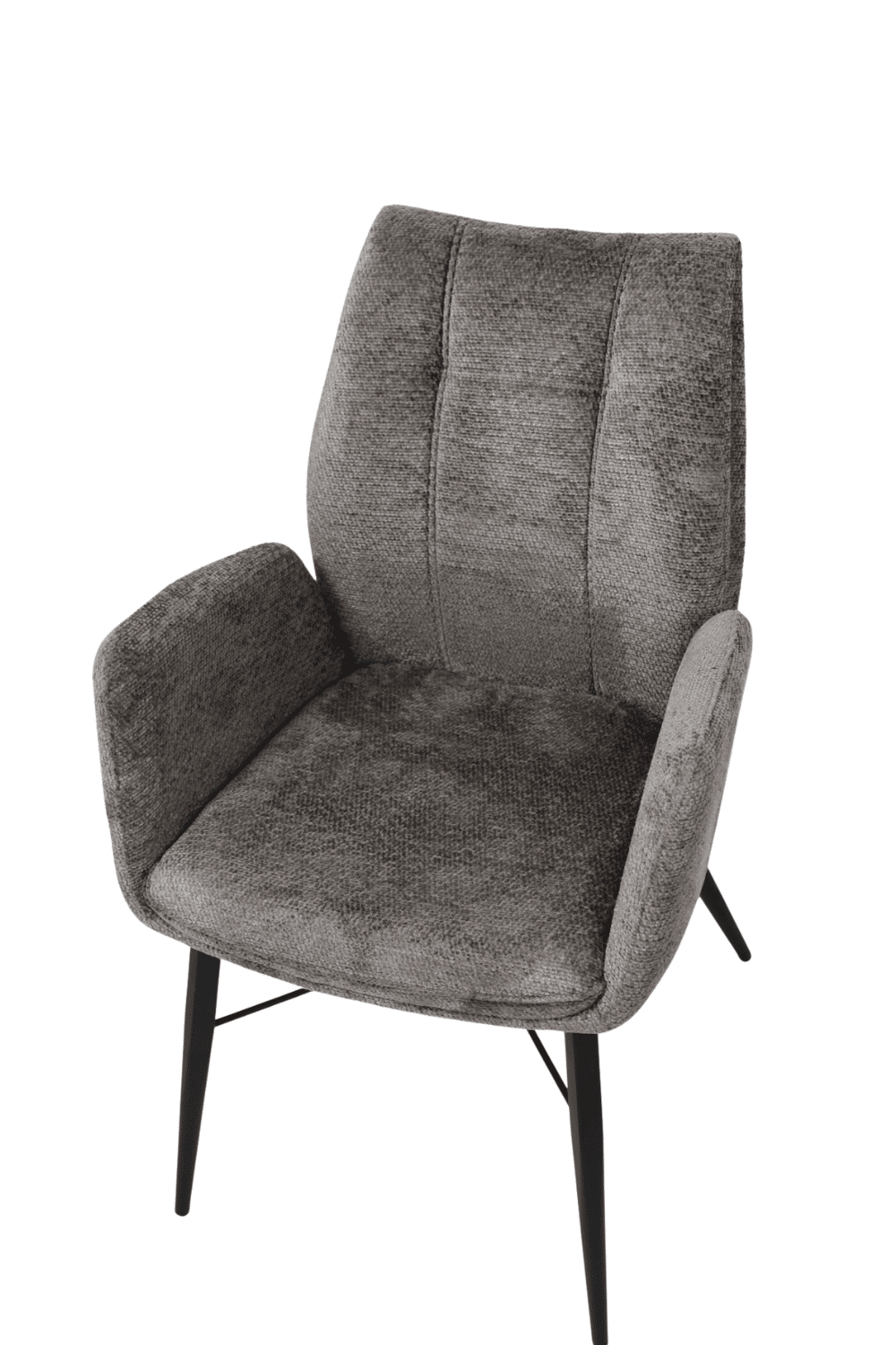 Eetkamerstoel jef taupe met armleunig rechthoekig stoeltje