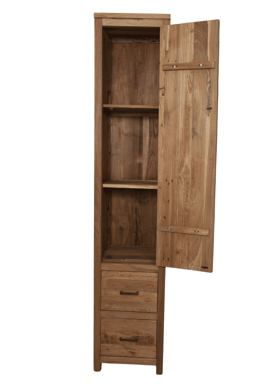 Hoge badkamer kast teak hout Kolomkast full wood 40x40x200 cm