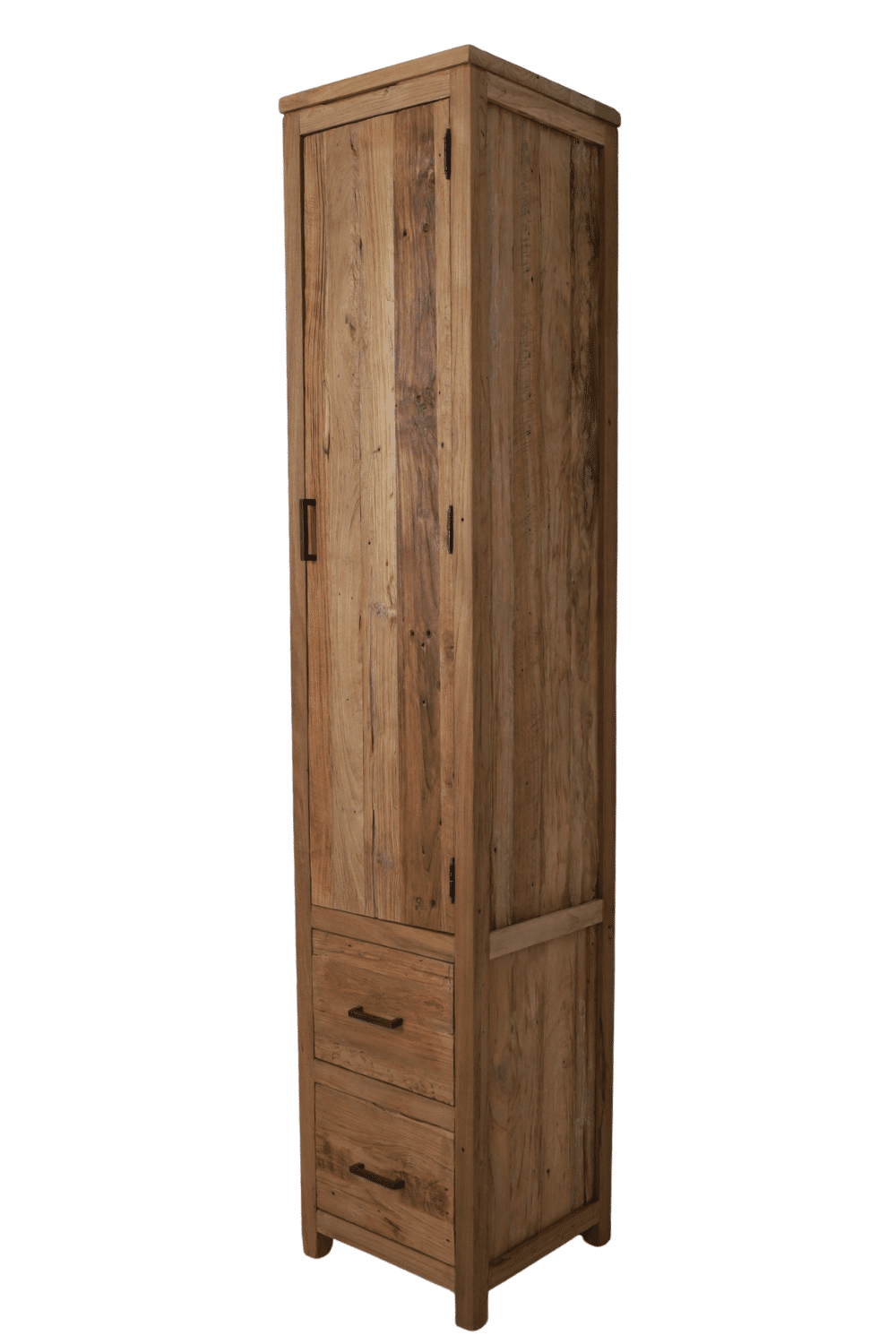 Hoge badkamer kast teak hout Kolomkast full wood 40x40x200 cm