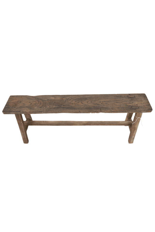 Oud teak houten bankje 120x20x46 cm