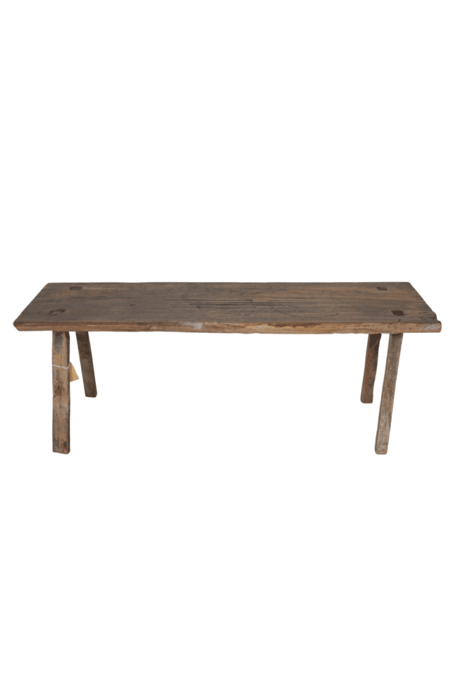 Oud teak houten bankje 130x31x45 cm