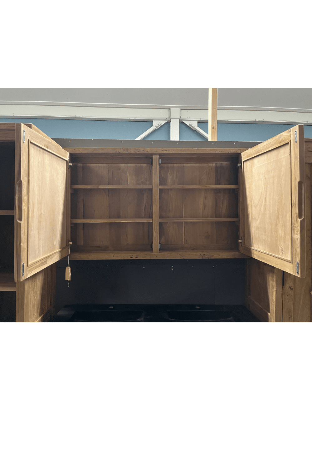 teak houten spiegelkast rural 120x15x70 cm