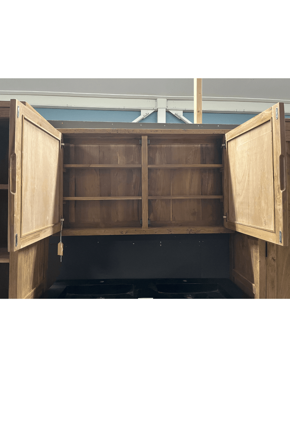 teak houten spiegelkast rural 120x15x70 cm