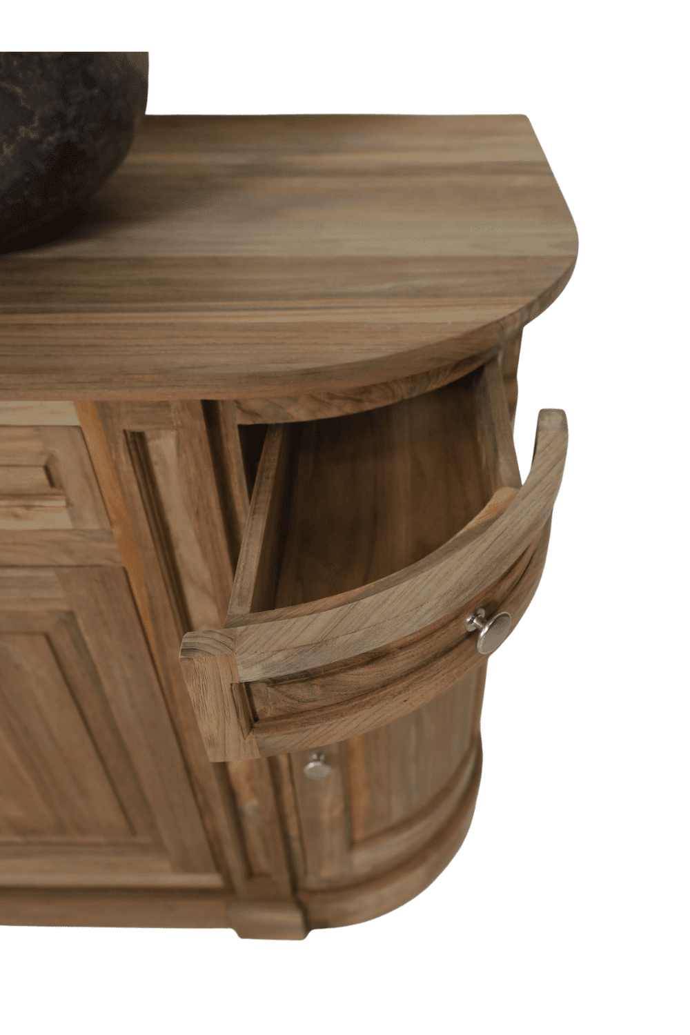 Landelijk teak houten badkamer meubel met ronde hoeken 125x59x90 cm