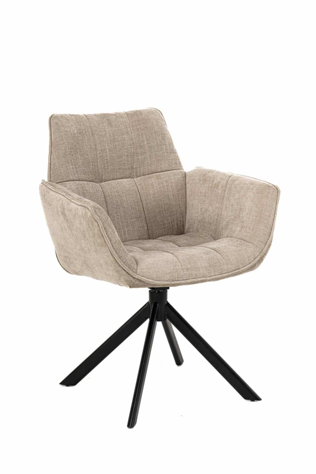 Eetkamerstoel Monaco linnen look licht grijs draaibaar Eetkamerstoel Monaco linnen look licht grijs draaibaar