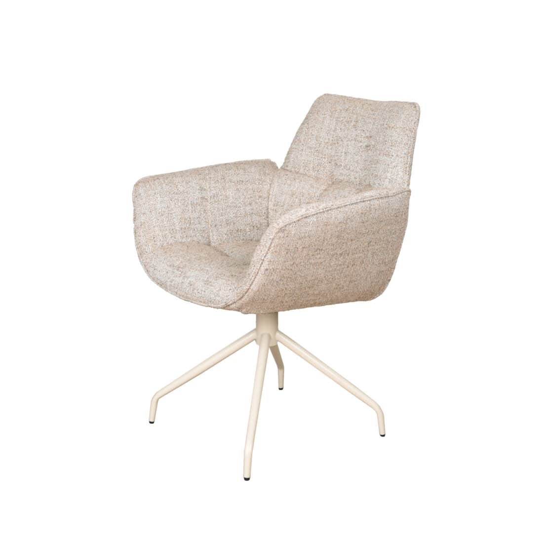 Eetkamerstoel Monaco linnen look licht grijs draaibaar Eetkamerstoel Monaco linnen look licht grijs draaibaar