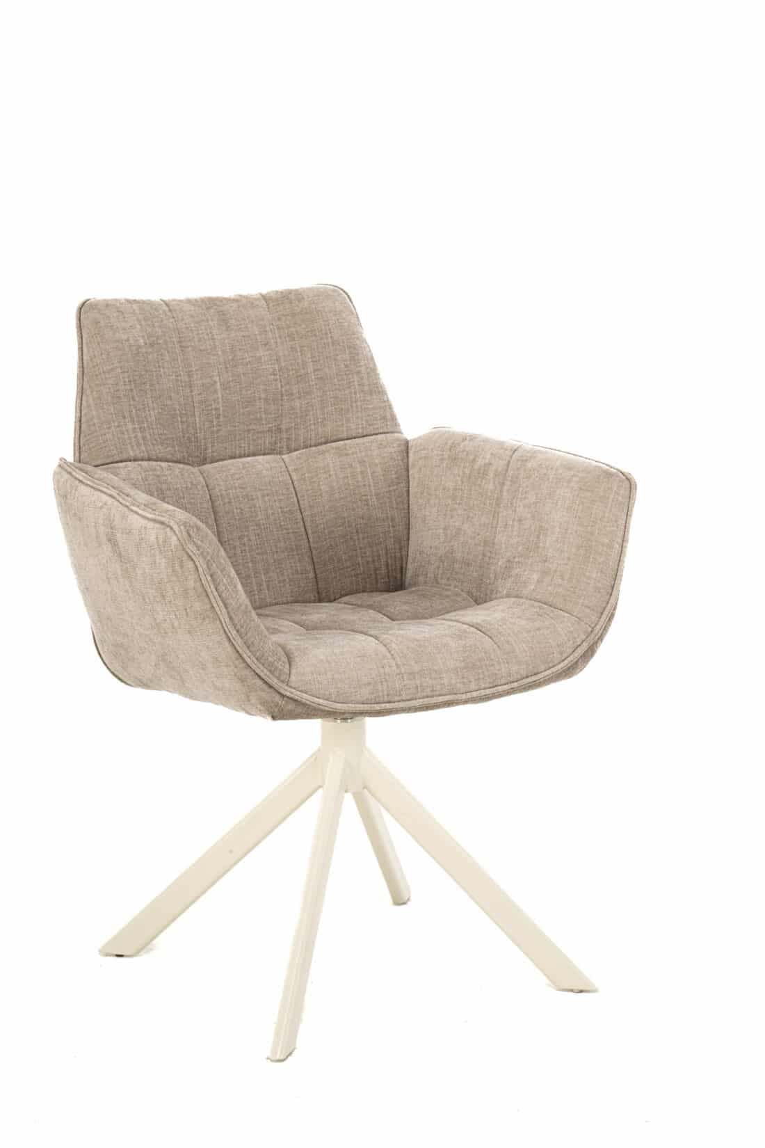 Eetkamerstoel Monaco linnen look licht grijs draaibaar Eetkamerstoel Monaco linnen look licht grijs draaibaar