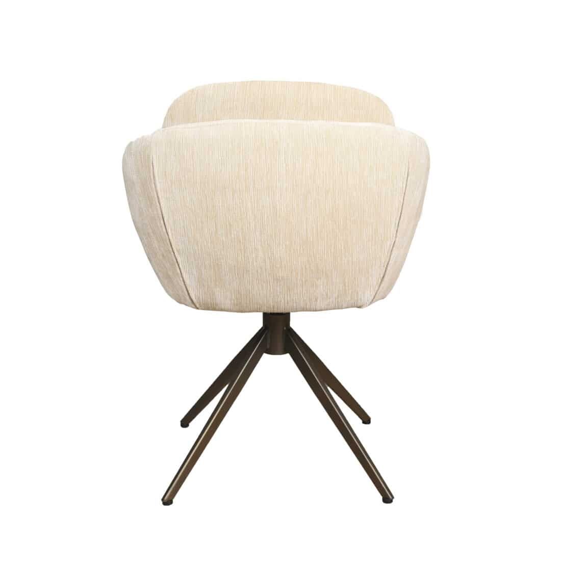 Eetkamerstoel Nice Draaibaar rond kuip stoel model wit beige Eetkamerstoel Nice Draaibaar rond kuip stoel model wit beige