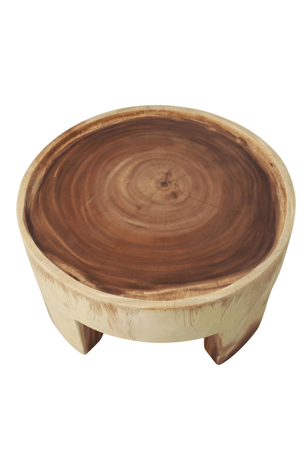 Suar houten salontafel 70x70x36 boomstam