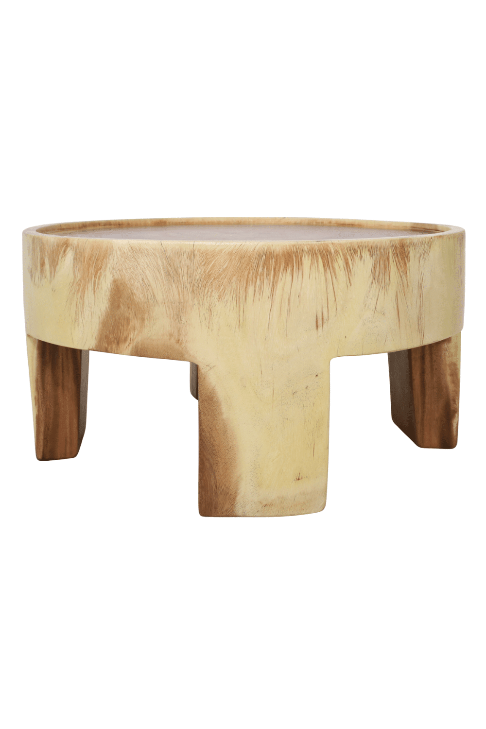 Suar houten salontafel 70x70x36 boomstam