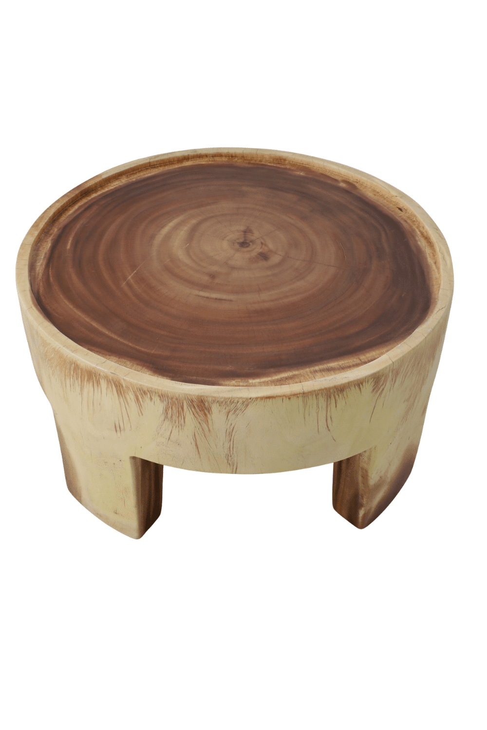 Suar houten salontafel 70x70x36 boomstam