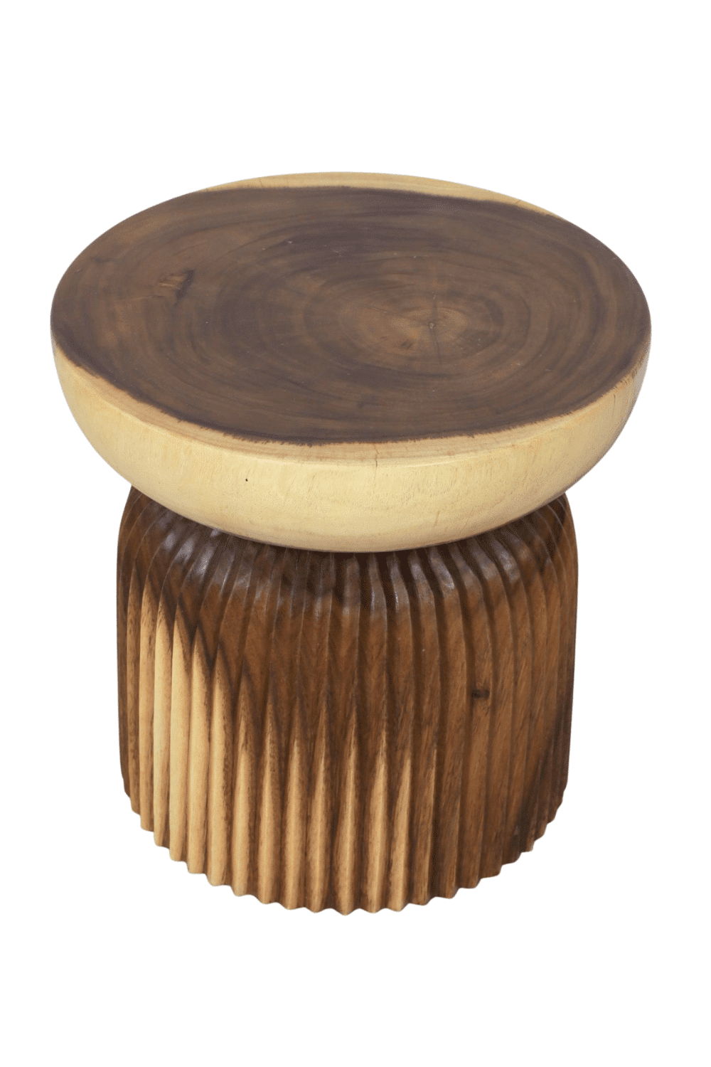 Bijzettafel van hout met ribbels 40x40x40 cm