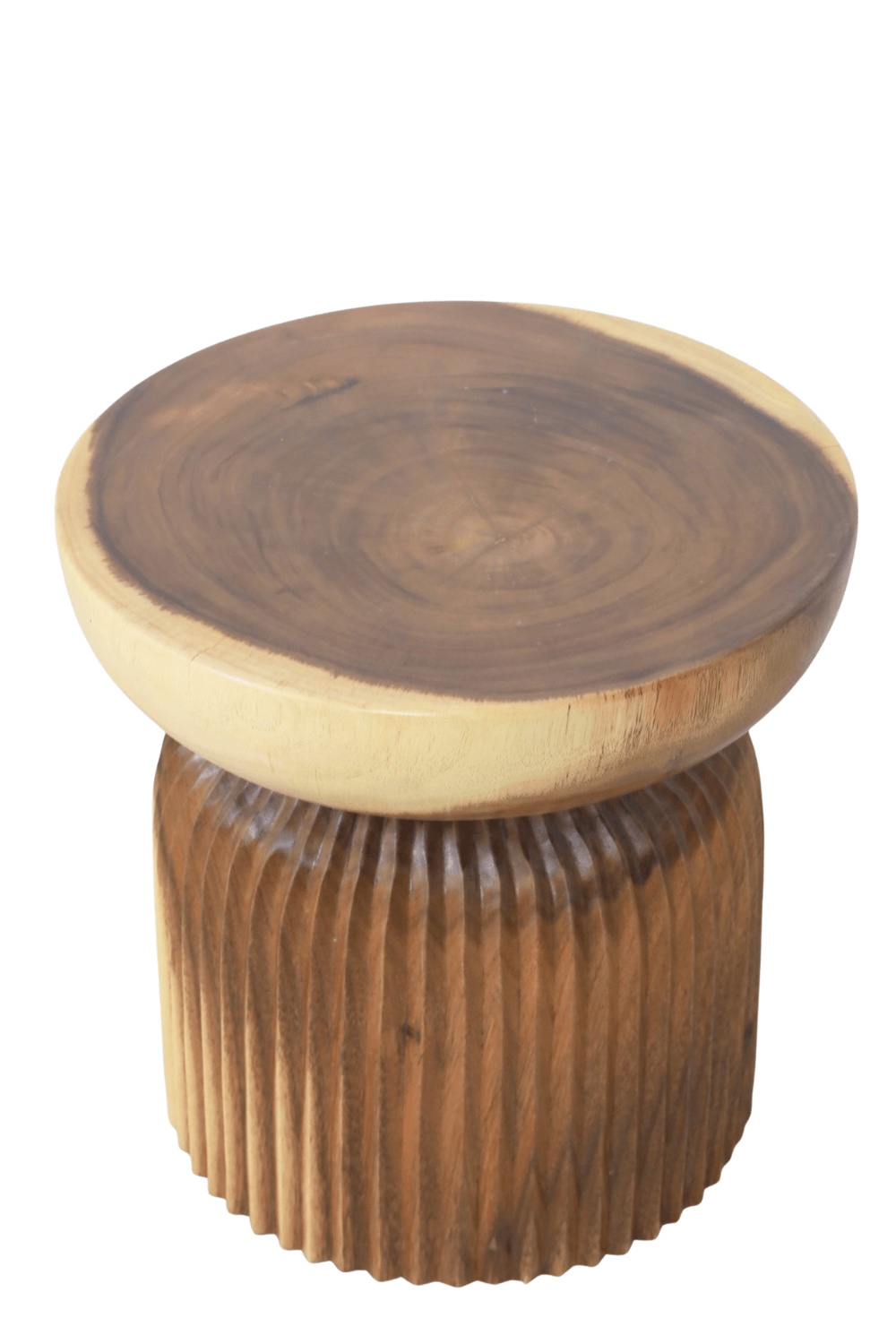 Bijzettafel van hout met ribbels 40x40x40 cm